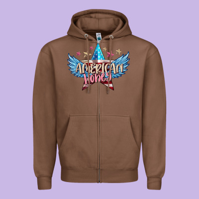 American Honey 4th Of July Zipper Hoodie Designed By Fadigitalartstudio