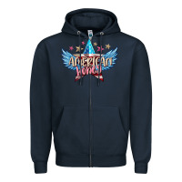 Navy American honey 4th of july Zipper Hoodie - FaDigitalArtStudio