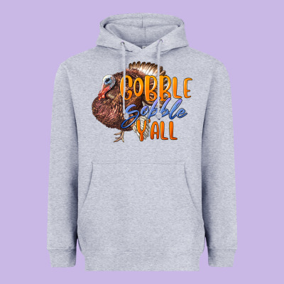 Fall Gobble Gobble Y'all Heavyweight Hoodie Designed By Lillyallendesigns