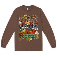 Chestnut Leaves lattes Fall pumpkin Long Sleeve Tee - NancyCooperArtShop