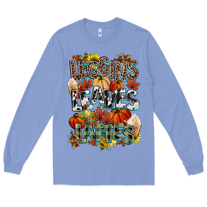 Leaves Lattes Fall Pumpkin Long Sleeve Tee by NancyCooperArtShop | Teevron