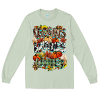Matcha Leaves lattes Fall pumpkin Long Sleeve Tee - NancyCooperArtShop