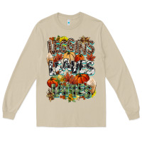 Mushroom Leaves lattes Fall pumpkin Long Sleeve Tee - NancyCooperArtShop