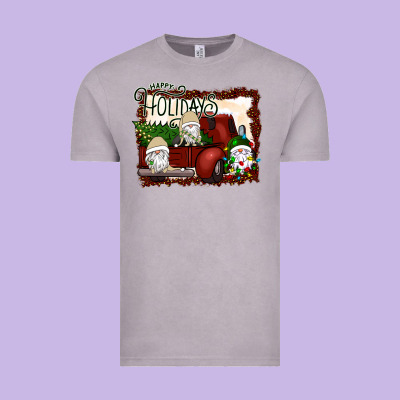Happy Holidays Gnomes Christmas Truck Vintage Tee Designed By Bettercallsaul