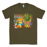 Army Green hello summer pineapple Classic Tee - BarkalooDesign