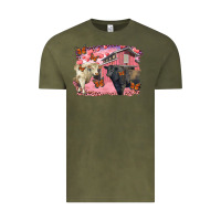 Vintage Olive valentine's day barn and black angus with charolais Vintage Tee - RanaPortraitStore