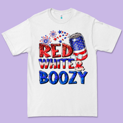Red White Boozy Premium Tee Designed By Nancycooperartshop