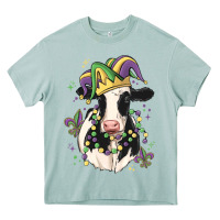 Arona mardi gras cow Heavy Core Tee - MaliasSmallBusiness