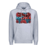 Heather Grey America america america america 4th of july Premium Hoodie - FaDigitalArtStudio