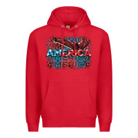 Red America america america america 4th of july Premium Hoodie - FaDigitalArtStudio