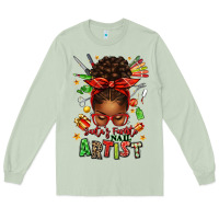 Matcha santa's favorite nail artist afro messy bun Long Sleeve Tee - texasbilliewilder