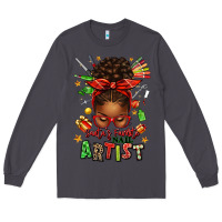 Smoke santa's favorite nail artist afro messy bun Long Sleeve Tee - texasbilliewilder