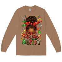 Toasted Coconut santa's favorite nail artist afro messy bun Long Sleeve Tee - texasbilliewilder
