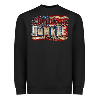 Black American junkie 4th of july Heavyweight Sweatshirt - CowGirlArtShop