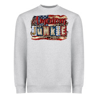 Heather Grey American junkie 4th of july Heavyweight Sweatshirt - CowGirlArtShop