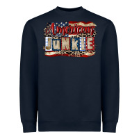 Navy American junkie 4th of july Heavyweight Sweatshirt - CowGirlArtShop