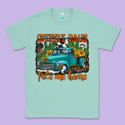 Country Roads Take Me Home Old Western Truck Classic Tee Designed By Jasminsmagicworld