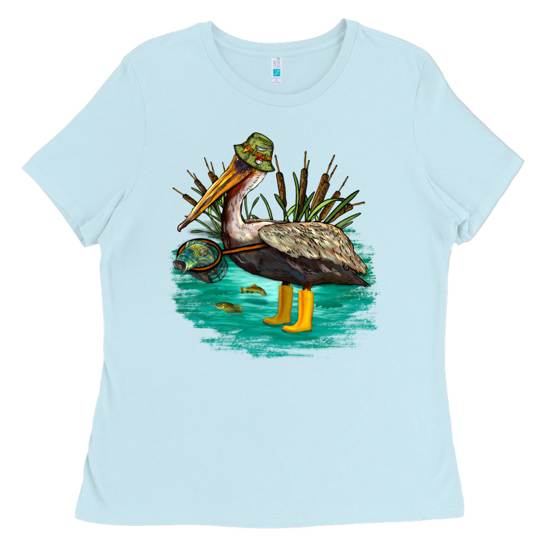 Fishing Pelican Camp Ladies Tee by NancyCooperArtShop | Teevron