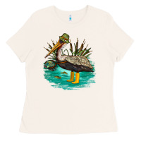 Bone fishing pelican camp Ladies Tee - NancyCooperArtShop