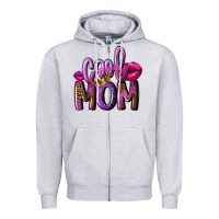 Heather Grey Cool mom Mother's Day Zipper Hoodie - FaDigitalArtStudio
