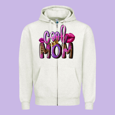 Cool Mom Mother's Day Zipper Hoodie Designed By Fadigitalartstudio