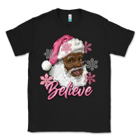 Black pink christmas african american santa believe Classic Tee - RanaPortraitStore