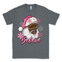 Charcoal Heather pink christmas african american santa believe Classic Tee - RanaPortraitStore