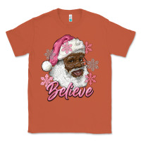 Copper pink christmas african american santa believe Classic Tee - RanaPortraitStore