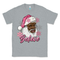 Heather Grey pink christmas african american santa believe Classic Tee - RanaPortraitStore