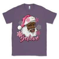 Lavender pink christmas african american santa believe Classic Tee - RanaPortraitStore