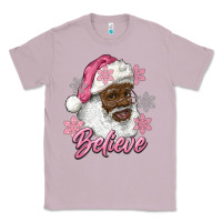 Lilac pink christmas african american santa believe Classic Tee - RanaPortraitStore