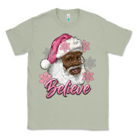 Matcha pink christmas african american santa believe Classic Tee - RanaPortraitStore