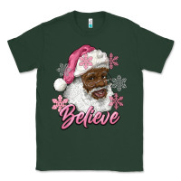 Sports Green pink christmas african american santa believe Classic Tee - RanaPortraitStore