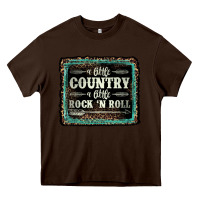 Chocolate Brown a little country a little rock n roll Heavy Core Tee - AdoDesignShop