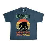Midnight Navy Bigfoot is real and he tried to eat my ass Urban Heavy Tee - Bettercallsaul