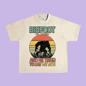 Bigfoot Is Real And He Tried To Eat My Ass Urban Heavy Tee Designed By Bettercallsaul