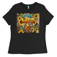 Black camp life Ladies Tee - NancyCooperArtShop