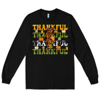 Black Thankful Thankful Thankful Long Sleeve Tee - NancyCooperArtShop
