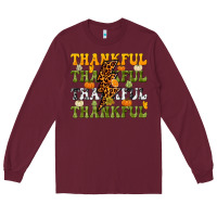 Burgundy Thankful Thankful Thankful Long Sleeve Tee - NancyCooperArtShop