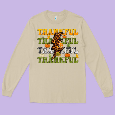 Thankful Thankful Thankful Long Sleeve Tee Designed By Nancycooperartshop