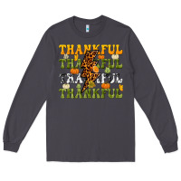 Smoke Thankful Thankful Thankful Long Sleeve Tee - NancyCooperArtShop