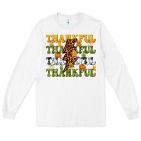 White Thankful Thankful Thankful Long Sleeve Tee - NancyCooperArtShop