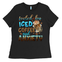 Black fueled by iced coffee and anxiety Ladies Tee - NancyCooperArtShop