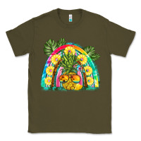 Army Green pineapple rainbow Classic Tee - BarkalooDesign