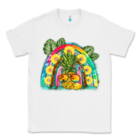 White pineapple rainbow Classic Tee - BarkalooDesign
