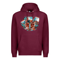 Burgundy American wines Premium Hoodie - FaDigitalArtStudio