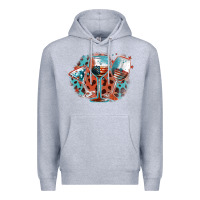 Heather Grey American wines Premium Hoodie - FaDigitalArtStudio