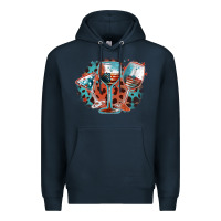 Navy American wines Premium Hoodie - FaDigitalArtStudio