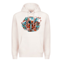 Pale Pink American wines Premium Hoodie - FaDigitalArtStudio