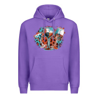 Purple American wines Premium Hoodie - FaDigitalArtStudio